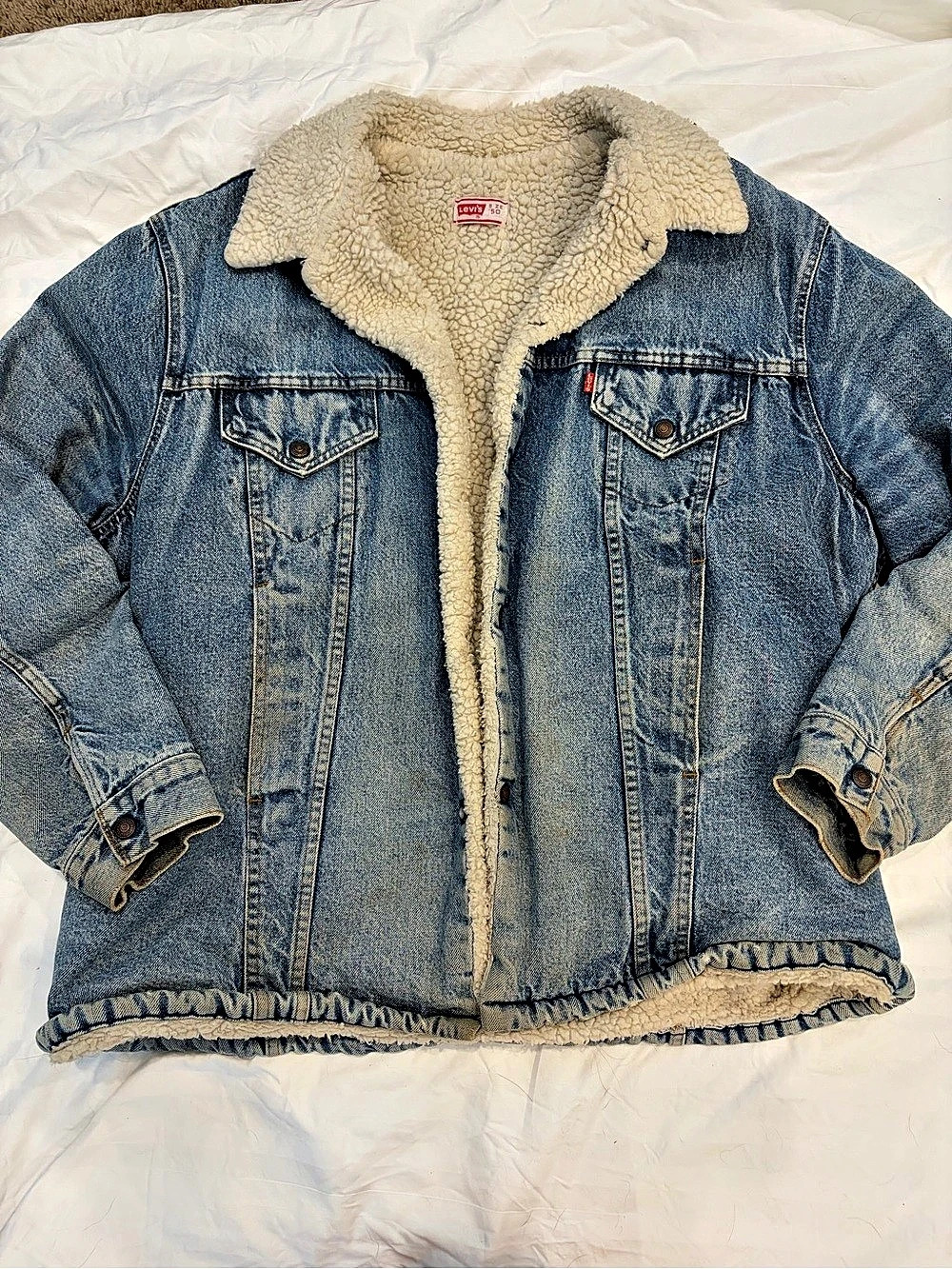 Levi's Type 3 Sherpa Trucker Jacket Sherpa Denim Jacket Size 50